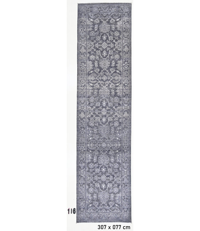 Grey Ziegler Rug – 307 x 077 cm – Hand-Knotted Wool