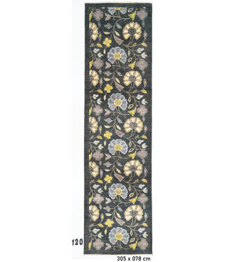 Graues Modernes Teppich – 305 x 078 cm – Handgeknüpft aus Wolle