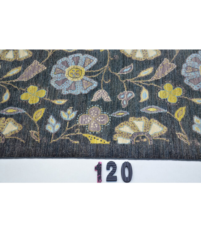 Graues Modernes Teppich – 305 x 078 cm – Handgeknüpft aus Wolle