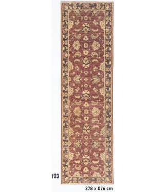 Vintage Rotes Ziegler-Muster Handgeknüpftes Wollteppich 278 x 076 cm