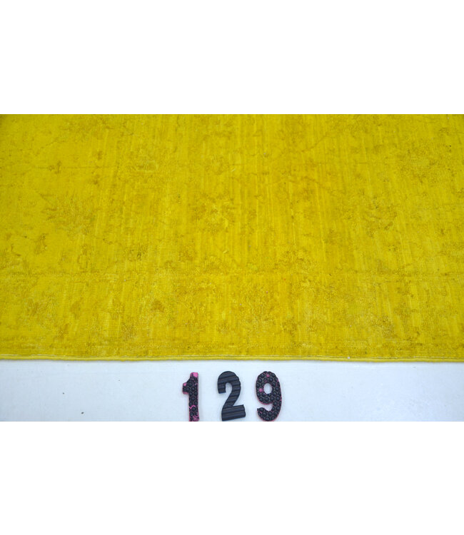 Modern Geel Wol Handgeknoopte Tapijt – 284 x 078 cm