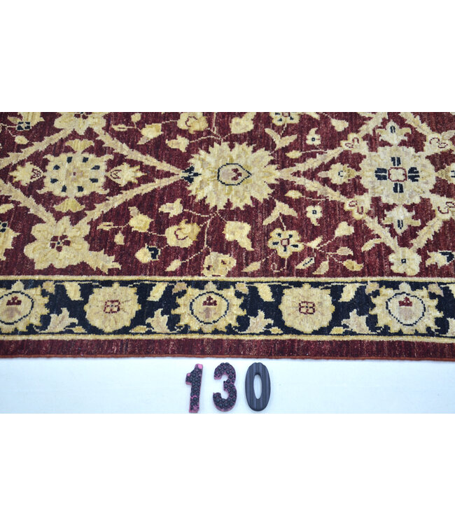 Antieke Rood en Blauw Wol Handgeknoopte Tapijt – 369 x 071 cm