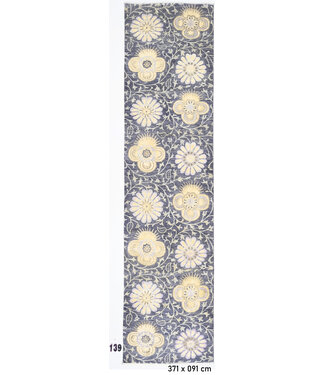 Modern Grau und Gelb Handgeknüpfter Teppich – 371 x 091 cm Modern Grau und Gelb Handgeknüpfter Teppich – 371 x 091 cm