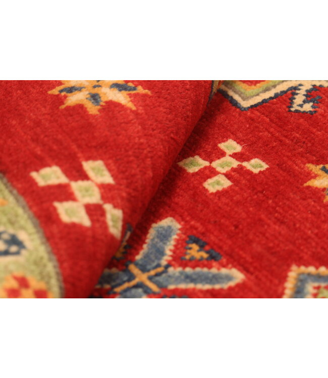 145x95cm Hand-Knotted Wool Kazak Rug – Authentic Oriental Carpet, Traditional Tribal Design, High-Quality Handmade Wool Rug