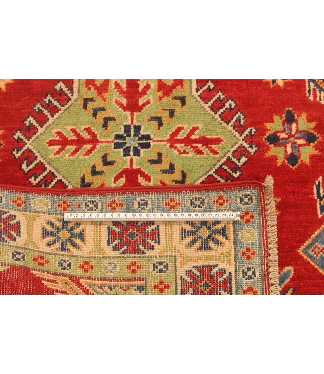 145x95cm Hand-Knotted Wool Kazak Rug – Authentic Oriental Carpet, Traditional Tribal Design, High-Quality Handmade Wool Rug