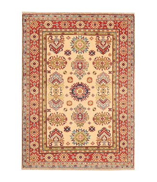 Kelimshop 141x104cm Handgeknüpfter Woll Kazak Teppich – Authentischer Orientalischer Teppich, Traditionelles Tribal Design, Hochwertiger Handgefertigter Wollteppich
