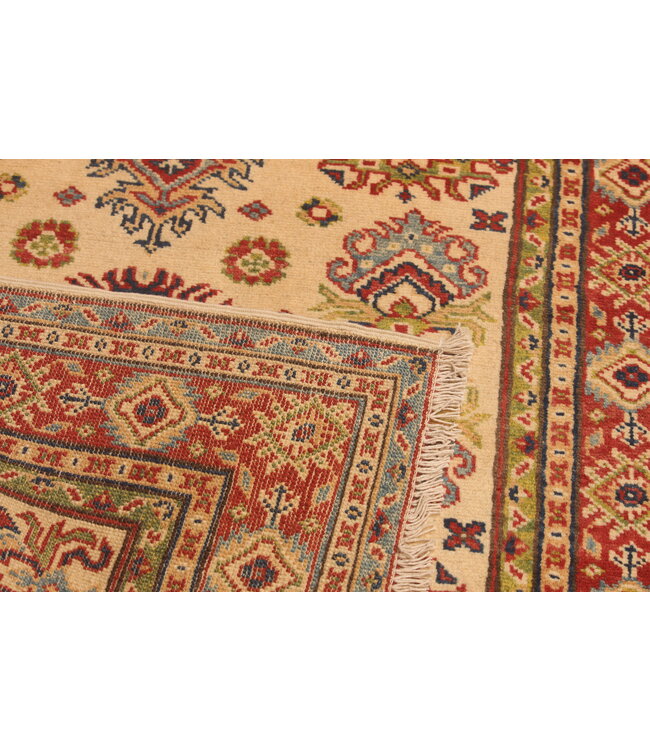 141x104cm Hand-Knotted Wool Kazak Rug – Authentic Oriental Carpet, Traditional Tribal Design, High-Quality Handmade Wool Rug