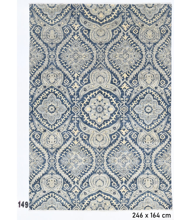 Modern Blau und Beige Tapijt, 246 x 164 cm