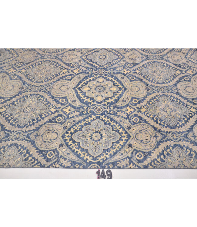 Modern Blauw en Beige Tapijt, 246 x 164 cm