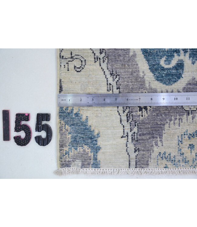 abbeh Gray and Blue Tapijt, 179 x 119 cm