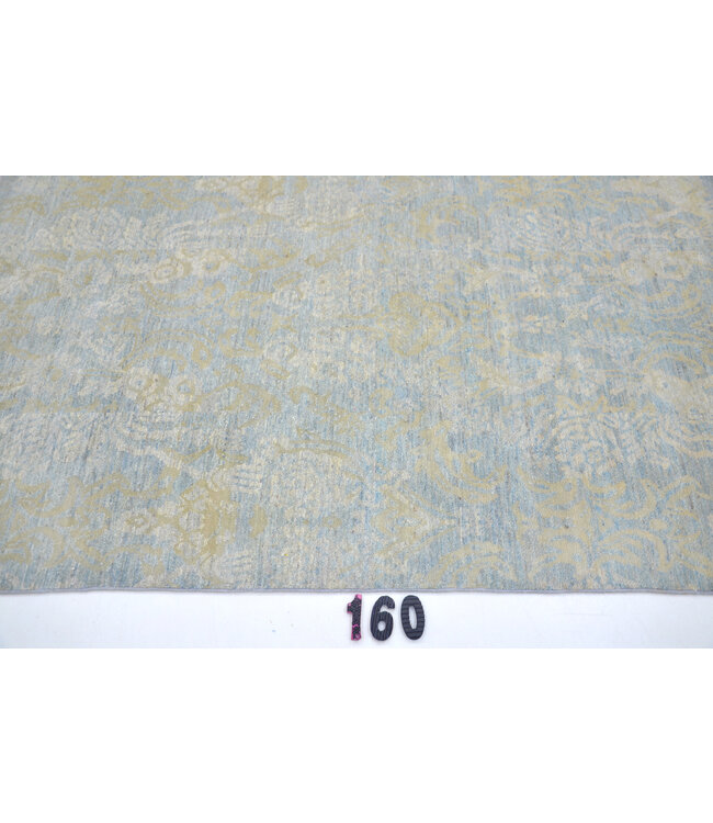 Modern Blue and Beige Rug with Floral Motifs, 181 x 119 cm