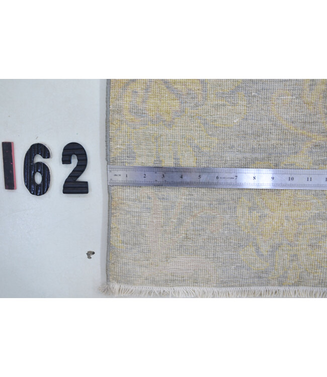 Modern Grau und Gelb Teppich mit Floralen Motiven, 191 x 123 cm