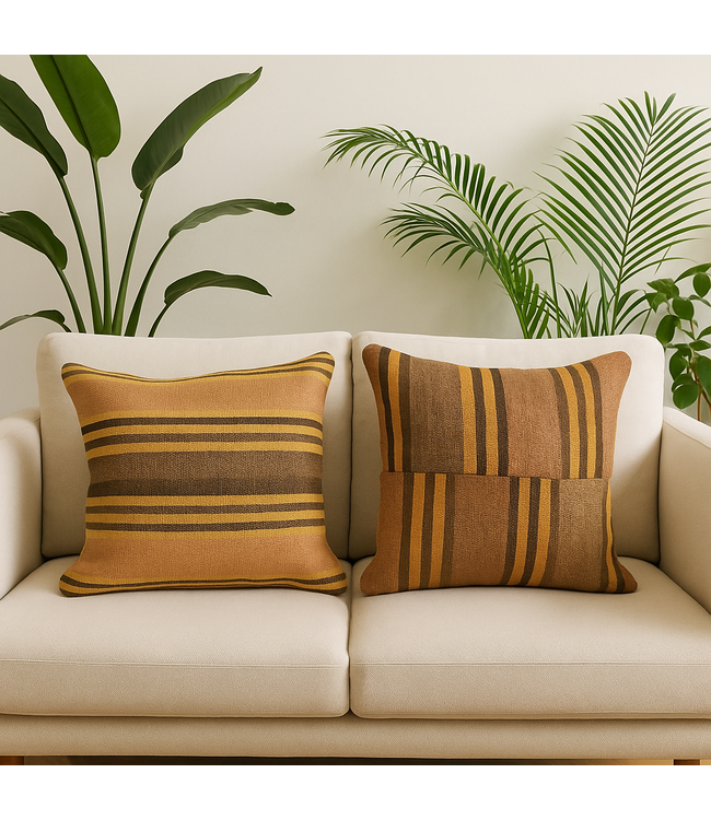 2x kelim cushion cover with filling Handmade kelim cushions ca 45x45 cm