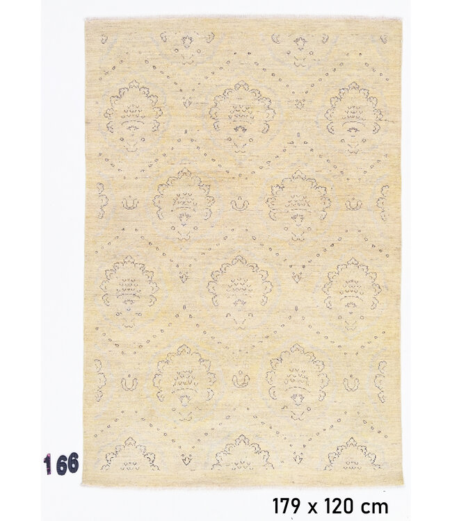 Lichtgeel Gabbeh vloerkleed – handgeknoopt wollen tapijt – 179 x 120 cm