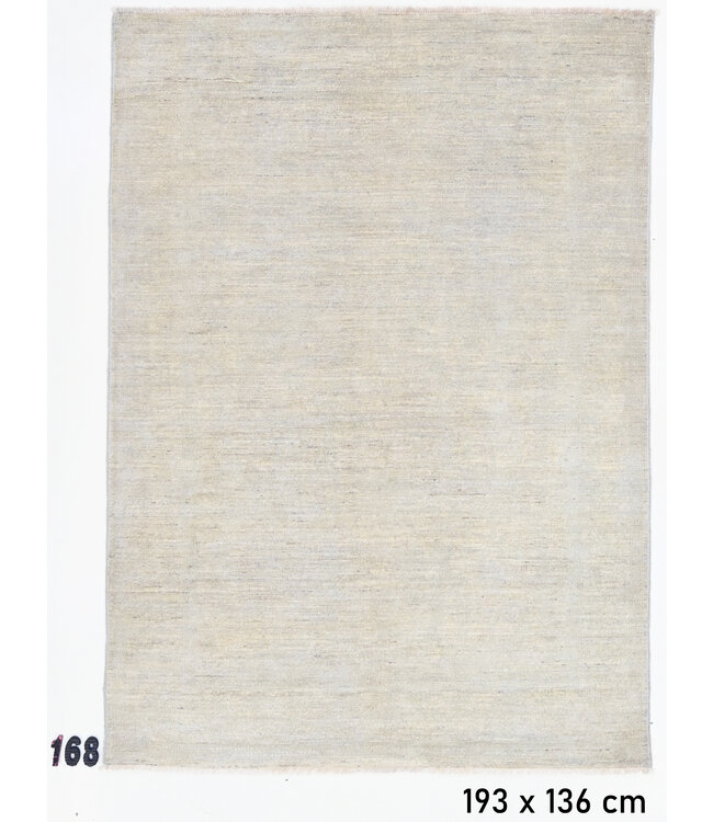 Light Grey Gabbeh Rug – Hand-knotted Wool – 193 x 136 cm