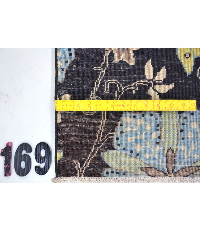 Black-Blue Ziegler Rug – Hand-knotted Wool – 176 x 121 cm