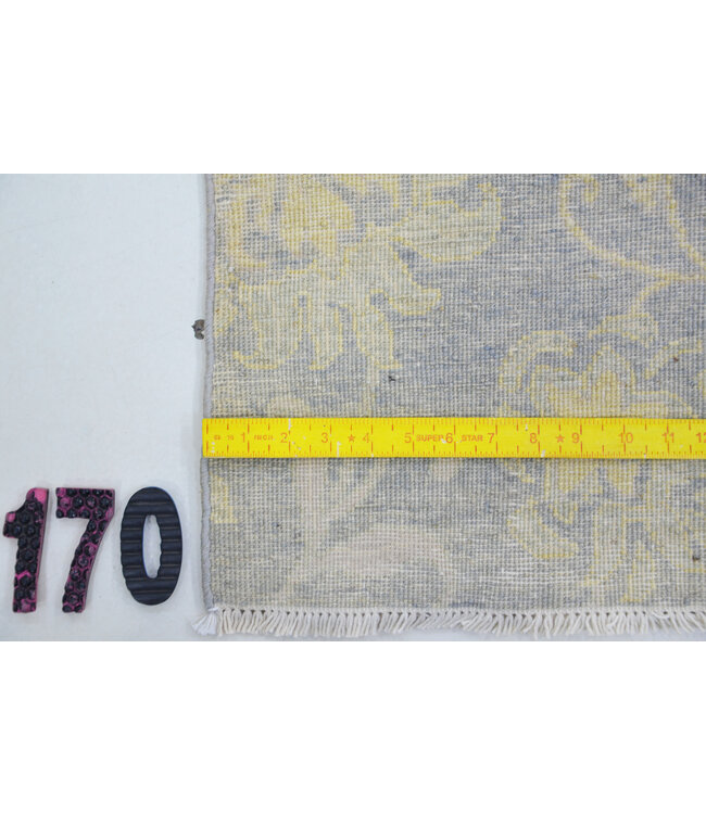 Grijs-geel Ziegler vloerkleed – handgeknoopt wollen tapijt – 185 x 122 cm