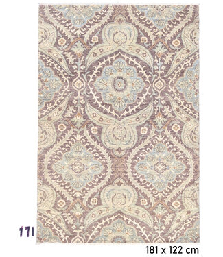 Lilac-Blue Ziegler Rug – Hand-knotted Wool – 181 x 122 cm