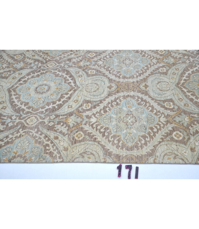 Lila-blauer Ziegler Teppich – handgeknüpfter Wollteppich – 181 x 122 cm