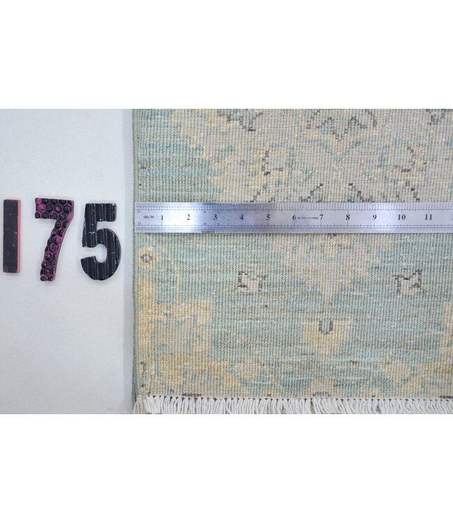 Blau-beiger Ziegler Teppich – handgeknüpfter Wollteppich – 172 x 136 cm