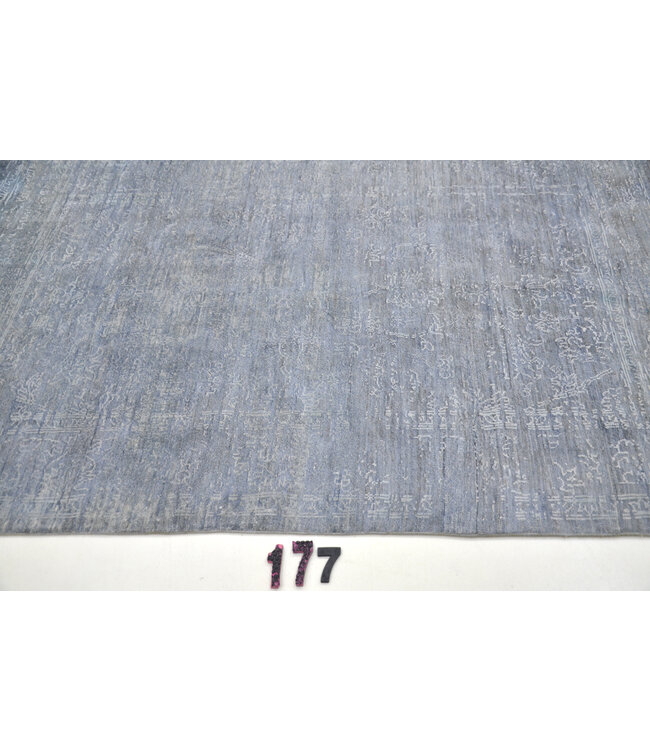 Hellblauer Moderner Teppich – handgeknüpfter Wollteppich – 180 x 120 cm