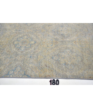 Graublauer Oushak Teppich – handgeknüpfter Wollteppich – 177 x 120 cm