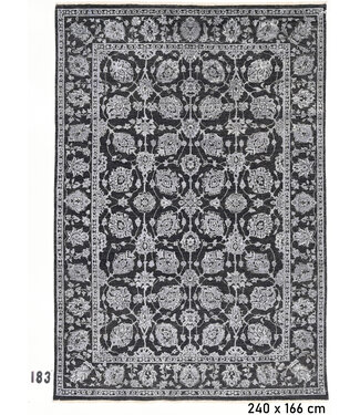 Schwarzer Antiker Persischer Teppich – handgeknüpfter Wollteppich – 240 x 166 cm