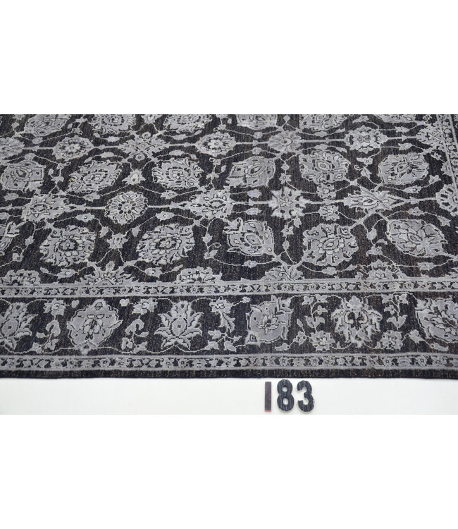 Schwarzer Antiker Persischer Teppich – handgeknüpfter Wollteppich – 240 x 166 cm