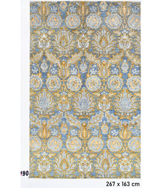 Blue Gold Ziegler Rug – Hand-knotted Wool Carpet – 267 x 163 cm