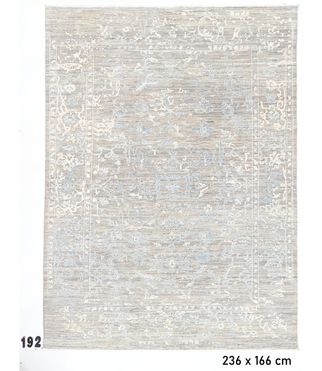 Grey-Blue Modern Rug – Hand-knotted Wool Carpet – 236 x 166 cm