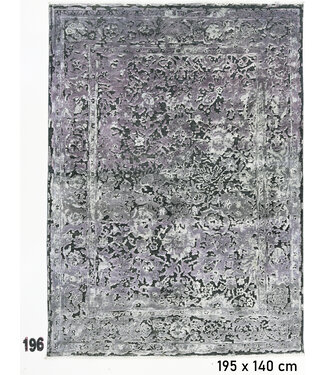 Flieder-Grauer Antiker Teppich – handgeknüpfter Wollteppich – 195 x 140 cm