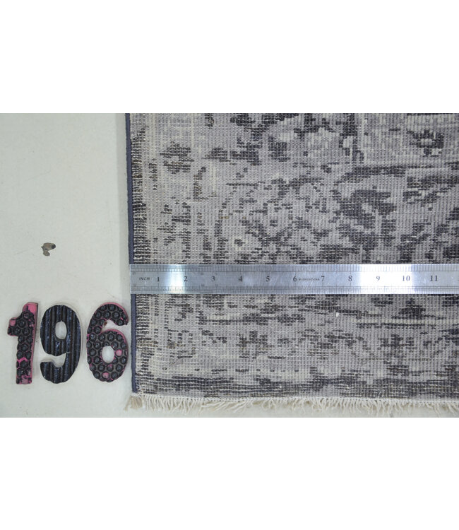 Lila-grijs Antieke vloerkleed – handgeknoopt wollen tapijt – 195 x 140 cm