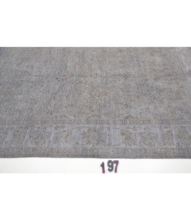 Grey Vintage Rug – Hand-knotted Wool Carpet – 202 x 148 cm