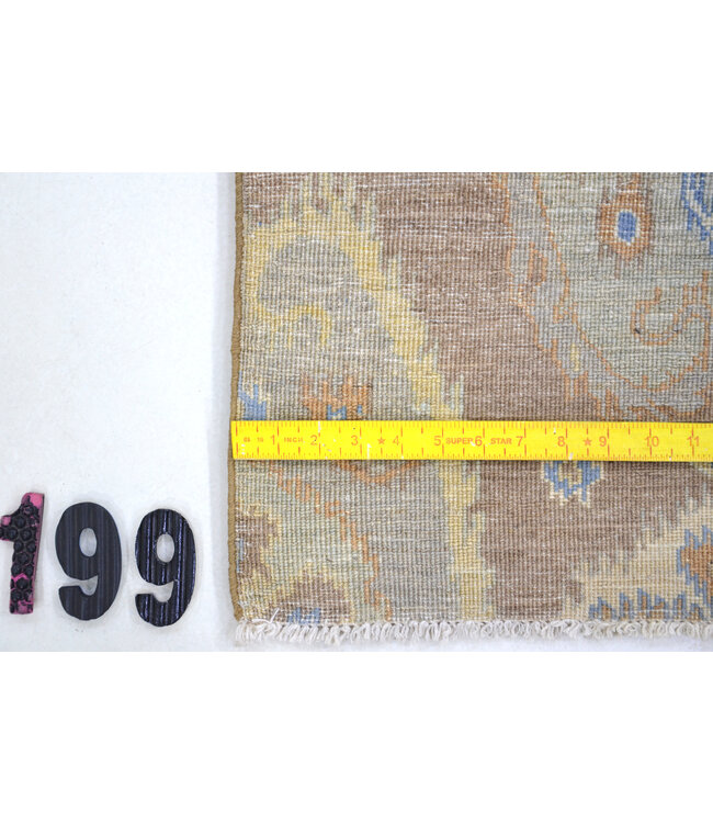 Bruin Blauw Gabbeh vloerkleed – handgeknoopt wollen tapijt – 173 x 122 cm