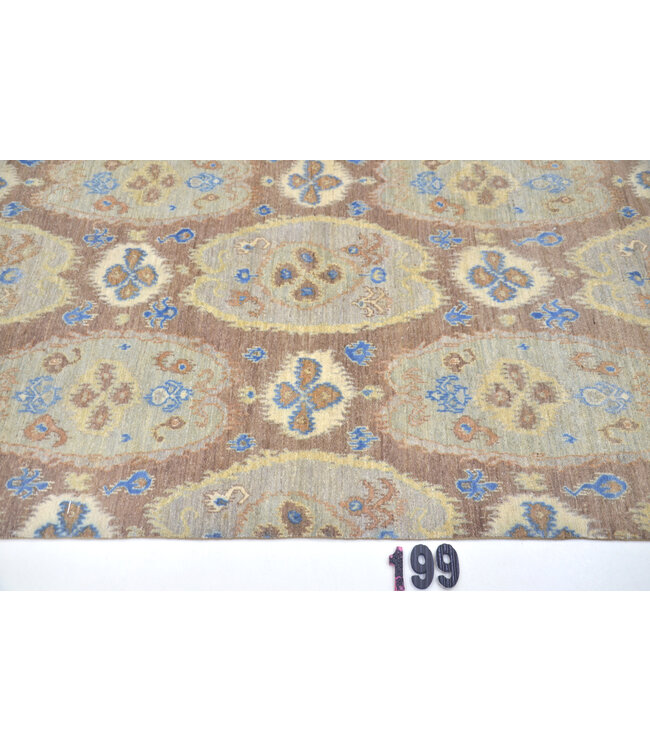 Braun Blau Gabbeh Teppich – handgeknüpfter Wollteppich – 173 x 122 cm