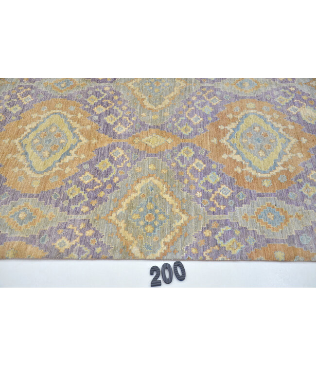 Purple Beige Ziegler Rug – Hand-knotted Wool Carpet – 172 x 120 cm