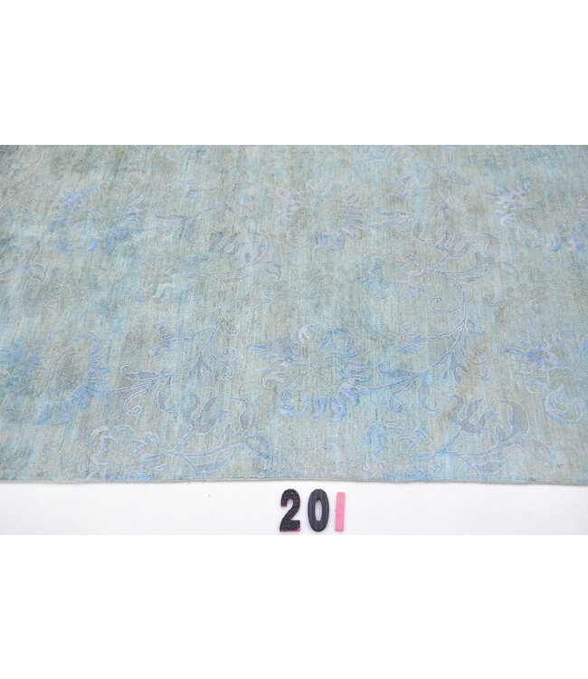 Light Blue Green Modern Rug – Hand-knotted Wool Carpet – 183 x 120 cm