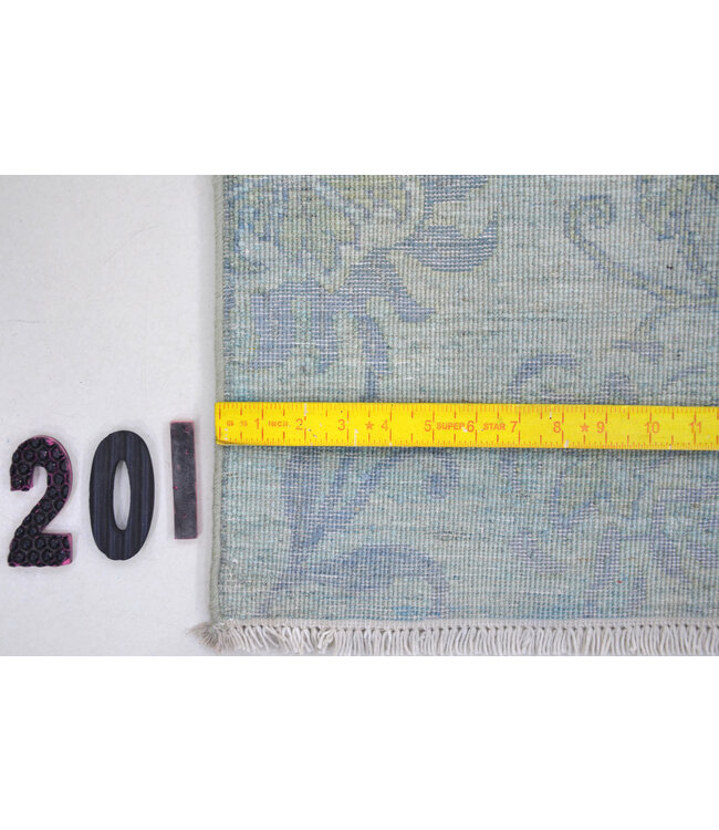 Light Blue Green Modern Rug – Hand-knotted Wool Carpet – 183 x 120 cm