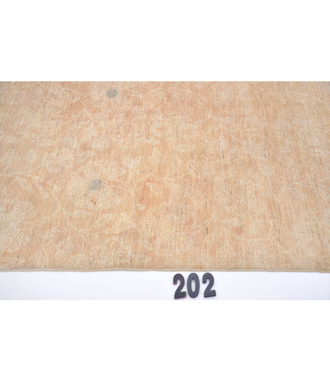 Hellbeige Moderner Teppich – handgeknüpfter Wollteppich – 190 x 139 cm