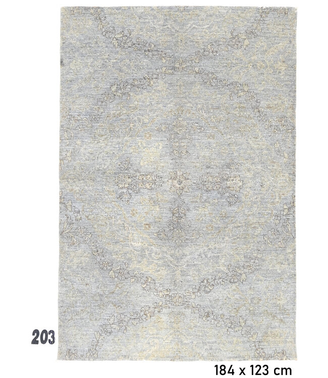 Lichtgrijs Ziegler vloerkleed – handgeknoopt wollen tapijt – 184 x 123 cm