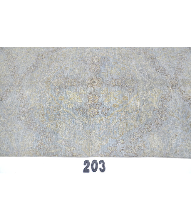 Hellgrauer Ziegler Teppich – handgeknüpfter Wollteppich – 184 x 123 c