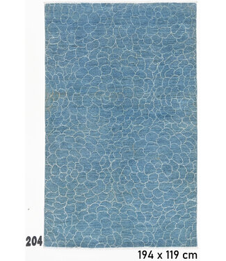 Blue Modern Rug – Hand-knotted Wool Carpet – 194 x 119 cm Blue Modern Rug – Hand-knotted Wool Carpet – 194 x 119 cm