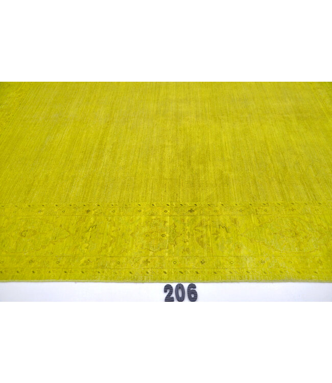 Gelber Vintage Teppich – handgeknüpfter Wollteppich – 295 x 239 cm