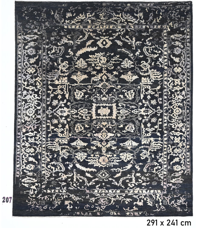 Black Ziegler Rug - Handknotted - 291x241 cm