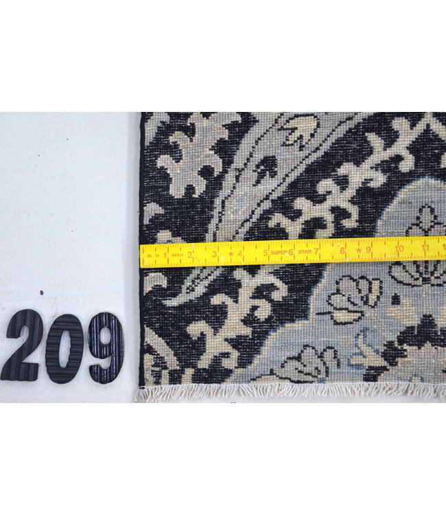 Black-Grey Modern Rug 276x180cm - Hand-Knotted Wool