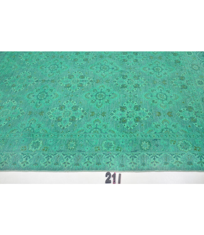 Green Ziegler Rug 247x186cm - Hand-Knotted Wool