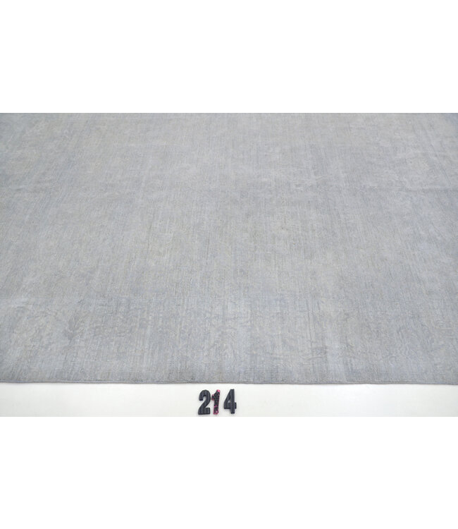 Light Grey Modern Rug 289x196cm - Hand-Knotted Wool