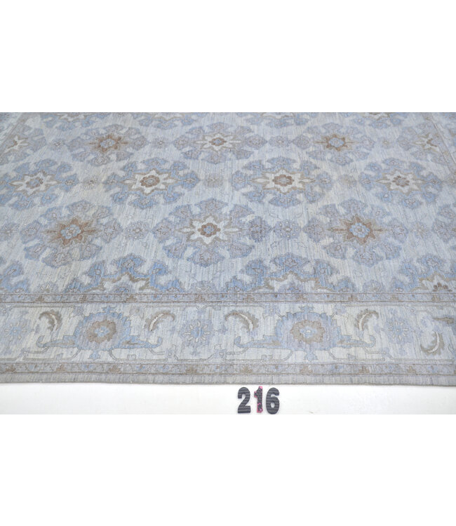 Light Grey-Blue Ziegler Rug 271x184cm - Hand-Knotted Wool