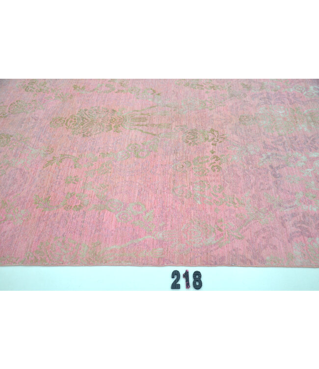 Pink Beige Modern Rug 266x183cm - Hand-knotted Wool