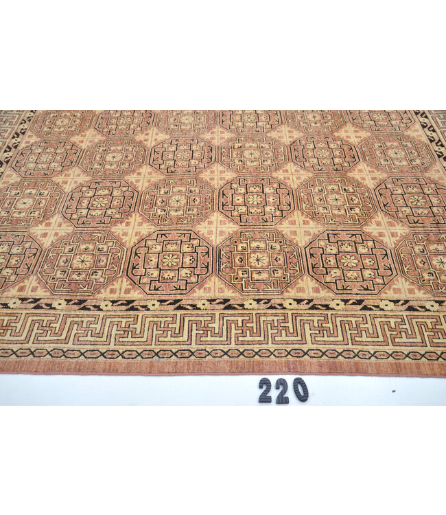 Beige Braun Kazak Teppich 253x182cm - Handgeknüpft Wolle
